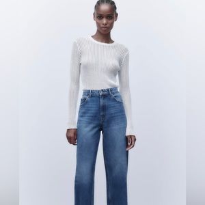 Zara Wide Leg Full Length Jeans size 6